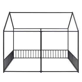 Metal Twin Size House Platform Beds, Two Shared Beds