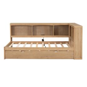 Twin Size Daybed with Trundle, Storage Cabinets and USB Ports