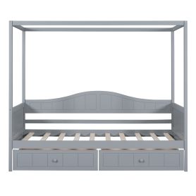 Twin Size Canopy Day Bed With 2 Drawers