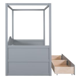 Twin Size Canopy Day Bed With 2 Drawers