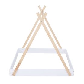 Wood Full Size Tent Floor Bed With Triangle Structure