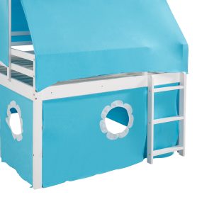 Castle like Full Size Bunk Bed With Slide, Tent And Tower