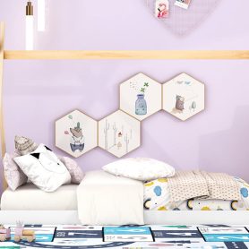 Wood Full Size Tent Floor Bed With Triangle Structure