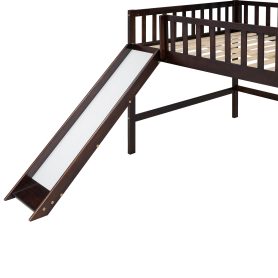 Full Size Low Loft Bed With Ladder And Slide