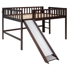 Full Size Low Loft Bed With Ladder And Slide
