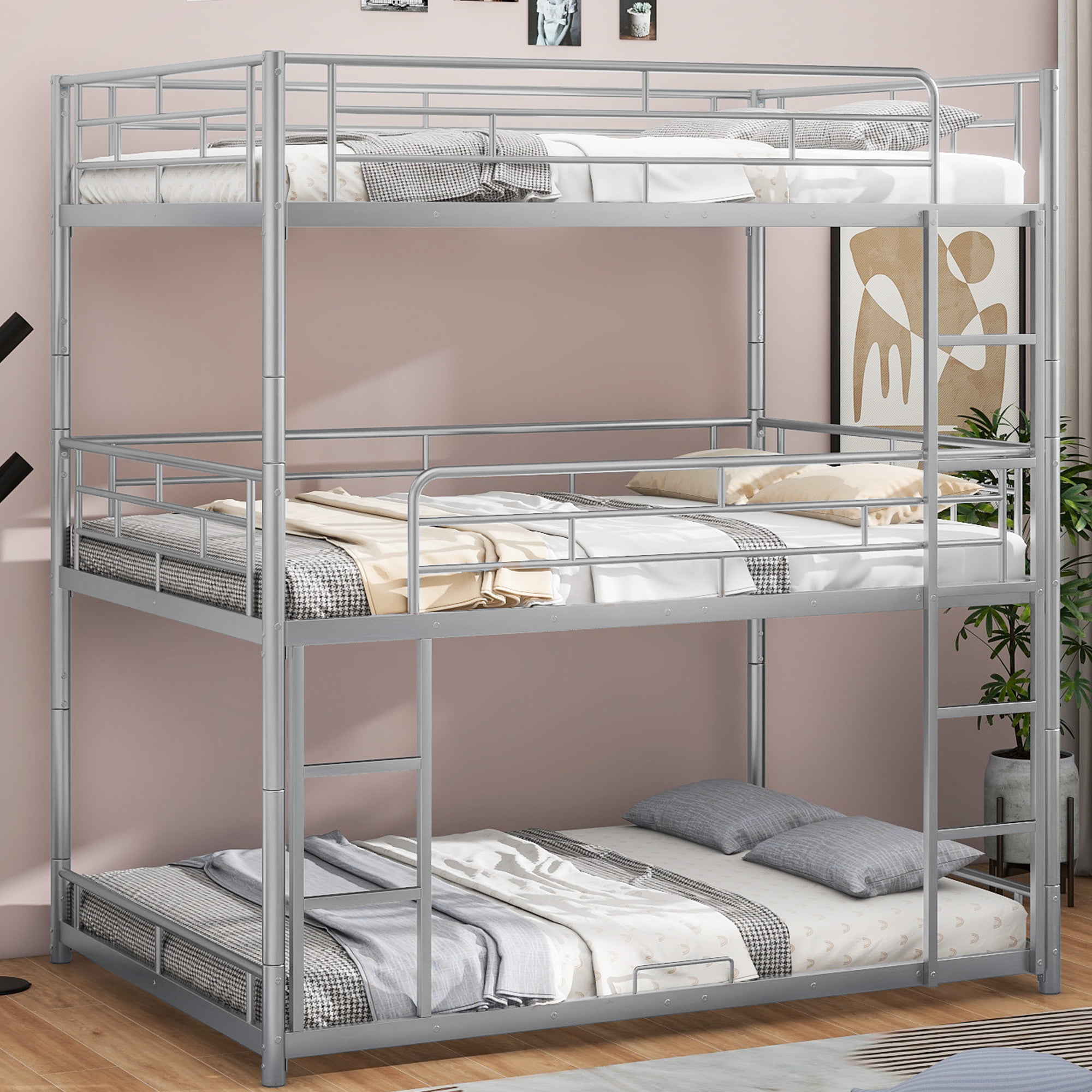 Metal Full Size Triple Bunk Bed