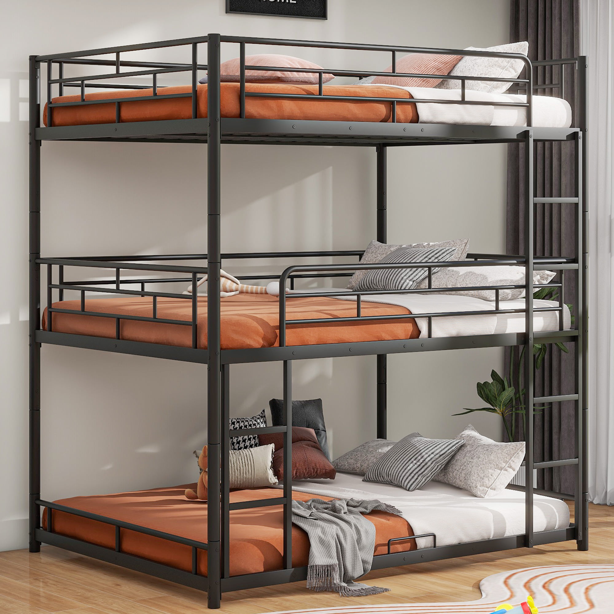 Metal Full Size Triple Bunk Bed