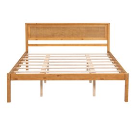 Queen Size Platform Bed Frame With Headboard, Wood Slat Support, No Box Spring Needed