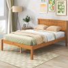 Full Size Platform Bed Frame With Headboard, Wood Slat Support, No Box Spring Needed