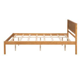 Queen Size Platform Bed Frame With Headboard, Wood Slat Support, No Box Spring Needed