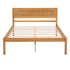 Full Size Platform Bed Frame With Headboard, Wood Slat Support, No Box Spring Needed