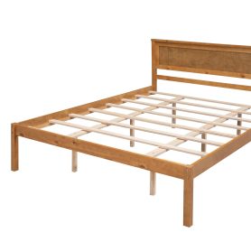 Queen Size Platform Bed Frame With Headboard, Wood Slat Support, No Box Spring Needed
