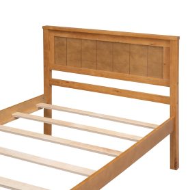 Twin Size Platform Bed Frame With Headboard, Wood Slat Support, No Box Spring Needed