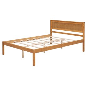 Full Size Platform Bed Frame With Headboard, Wood Slat Support, No Box Spring Needed