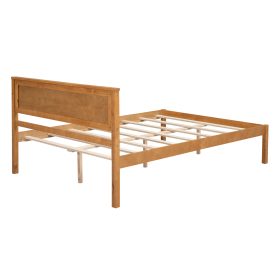 Full Size Platform Bed Frame With Headboard, Wood Slat Support, No Box Spring Needed