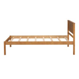 Twin Size Platform Bed Frame With Headboard, Wood Slat Support, No Box Spring Needed