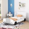 Twin Size Car-shaped Platform Bed With Wheels