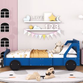 Full Size Car-Shaped Platform Bed With Wheels
