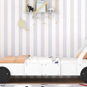 Twin Size Car-shaped Platform Bed With Wheels