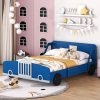 Full Size Car-Shaped Platform Bed With Wheels 1 Full Size Car-Shaped Platform Bed With Wheels
