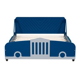 Full Size Car-Shaped Platform Bed With Wheels