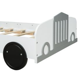 Twin Size Car-shaped Platform Bed With Wheels