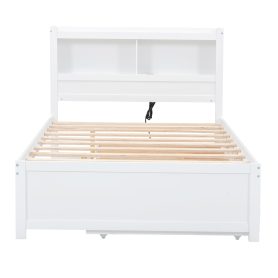 Full Size Platform Bed With Trundle, Drawers And USB Plugs 32 Full Size Platform Bed With Trundle, Drawers And USB Plugs