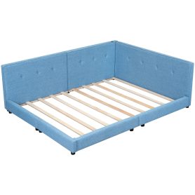 Upholstered Full Size Platform Bed With USB Ports
