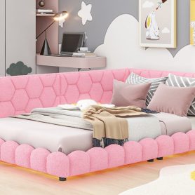 Upholstered Full Size Platform Bed With USB Ports And LED Belt 20 Upholstered Full Size Platform Bed With USB Ports And LED Belt