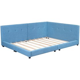 Upholstered Full Size Platform Bed With USB Ports