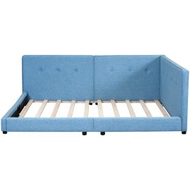 Upholstered Full Size Platform Bed With USB Ports
