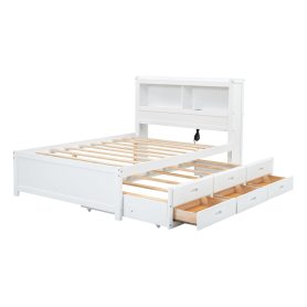 Full Size Platform Bed With Trundle, Drawers And USB Plugs 35 Full Size Platform Bed With Trundle, Drawers And USB Plugs