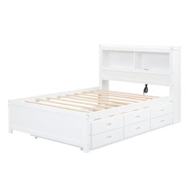 Full Size Platform Bed With Trundle, Drawers And USB Plugs 30 Full Size Platform Bed With Trundle, Drawers And USB Plugs