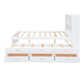 Full Size Platform Bed With Trundle, Drawers And USB Plugs 36 Full Size Platform Bed With Trundle, Drawers And USB Plugs