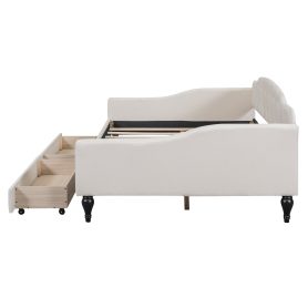 Full Size Upholstered Tufted Daybed Bed With Two Drawers 32 Full Size Upholstered Tufted Daybed Bed With Two Drawers