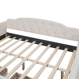 Full Size Upholstered Tufted Daybed Bed With Two Drawers 27 Full Size Upholstered Tufted Daybed Bed With Two Drawers