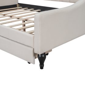 Full Size Upholstered Tufted Daybed Bed With Two Drawers 26 Full Size Upholstered Tufted Daybed Bed With Two Drawers