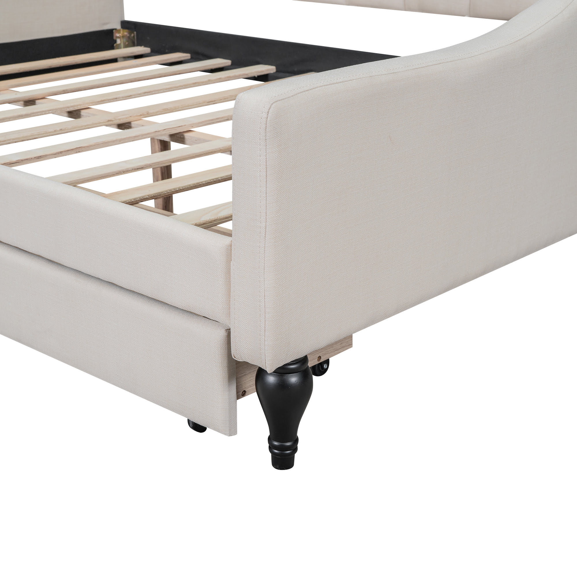 Full Size Upholstered Tufted Daybed Bed With Two Drawers 10 Full Size Upholstered Tufted Daybed Bed With Two Drawers