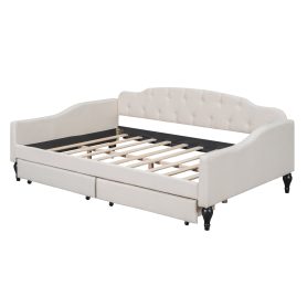 Full Size Upholstered Tufted Daybed Bed With Two Drawers 34 Full Size Upholstered Tufted Daybed Bed With Two Drawers
