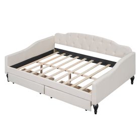 Full Size Upholstered Tufted Daybed Bed With Two Drawers 31 Full Size Upholstered Tufted Daybed Bed With Two Drawers