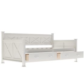 X-Shaped Twin Size Daybed with 2 Large Drawers