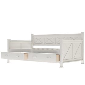 X-Shaped Twin Size Daybed with 2 Large Drawers