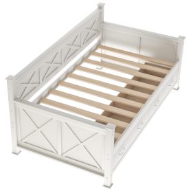 X-Shaped Twin Size Daybed with 2 Large Drawers
