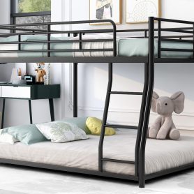 Metal Full XL over Queen Floor Bunk Bed