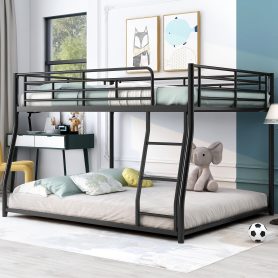 Metal Full XL over Queen Floor Bunk Bed