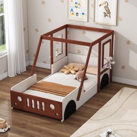 Twin Size Car-Shaped Platform Bed For Kids