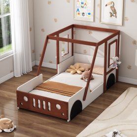 Twin Size Car-Shaped Platform Bed For Kids 19 Twin Size Car-Shaped Platform Bed For Kids