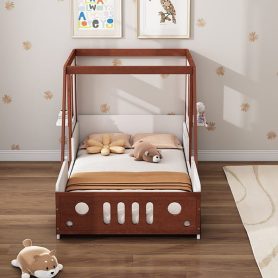 Twin Size Car-Shaped Platform Bed For Kids 18 Twin Size Car-Shaped Platform Bed For Kids