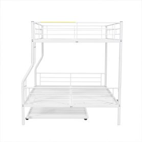 Full XL Over Queen Metal Bunk Bed with Trundle