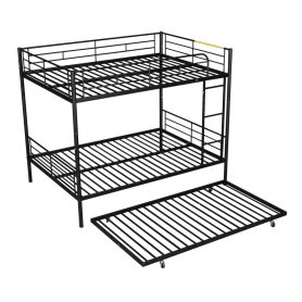 Full Over Full Metal Bunk Bed With Trundle